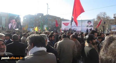 حضور پرشور استادان،کارکنان و دانشجو معلمان دانشگاه فرهنگیان همدان در تجمع 9 دی