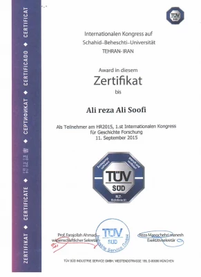 چاپ مقاله ی علمی جناب آقای دکتر علی صوفی درISI