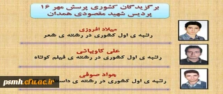 دانشجو معلمان همدانی خوش درخشیدند؛

کسب سه رتبه ی  برتر  پرسش مهر16 توسط سه نفر از دانشجو معلمان پردیس شهید مقصودی.