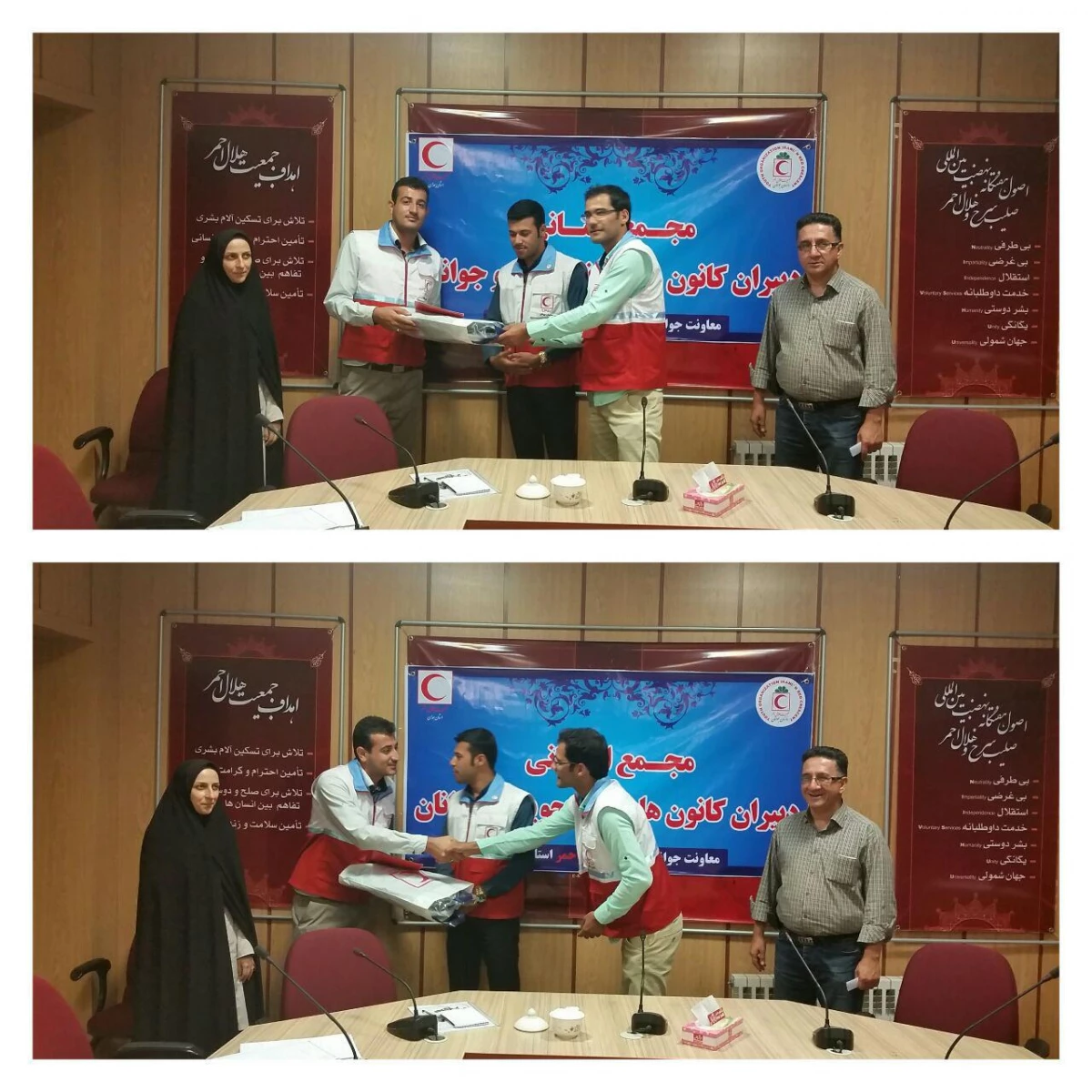 تقدیر مدیرعامل جمعیت هلال احمر استان همدان از طرح های ابتکاری دبیر کانون دانشجویی هلال احمر پردیس شهید مقصودی