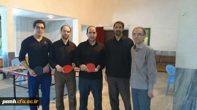 برگزاری یک دوره مسابقه ی پینگ پنگ بین استادان وهمکاران محترم پردیس شهید مقصودی به مناسبت گرامی داشت هفته دفاع مقدس