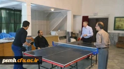 برگزاری یک دوره مسابقه ی پینگ پنگ بین استادان وهمکاران محترم پردیس شهید مقصودی به مناسبت گرامی داشت هفته دفاع مقدس
