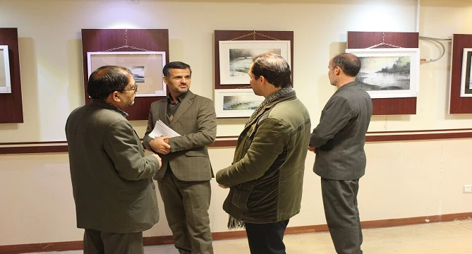 نمایشگاه آثار نقاشی آبرنگ علیرضا بردستانی دانشجو معلم پردیس شهید مقصودی همدان 3