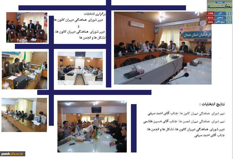 دبیران شورای هماهنگی کانون ها، تشکل ها و انجمن های دانشجویی پردیس شهید مقصودی همدان معرفی شدند 2