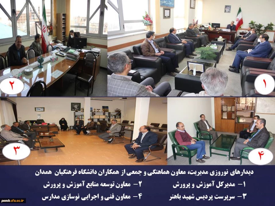 دیدارهای نوروزی مدیر، معاون هماهنگی و جمعی از همکاران دانشگاه فرهنگیان همدان با مدیران سایر دستگاه های استان 2